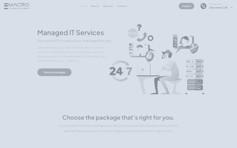Homepage wireframe on the design canvas