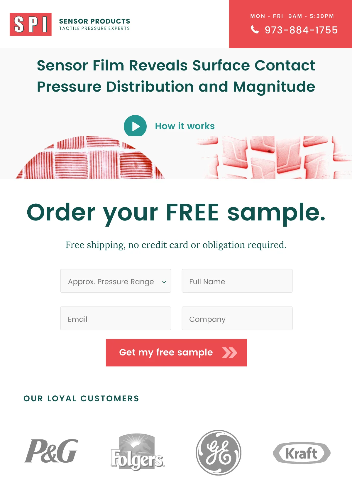 CRO & Landing Pages 1 The Sensor Products landing page shown on a tablet