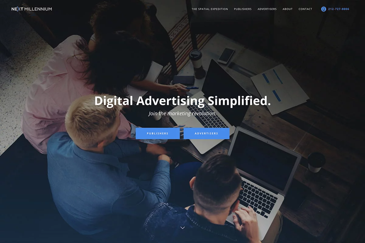 Homepage design open on an artboard, with its hero copy selected