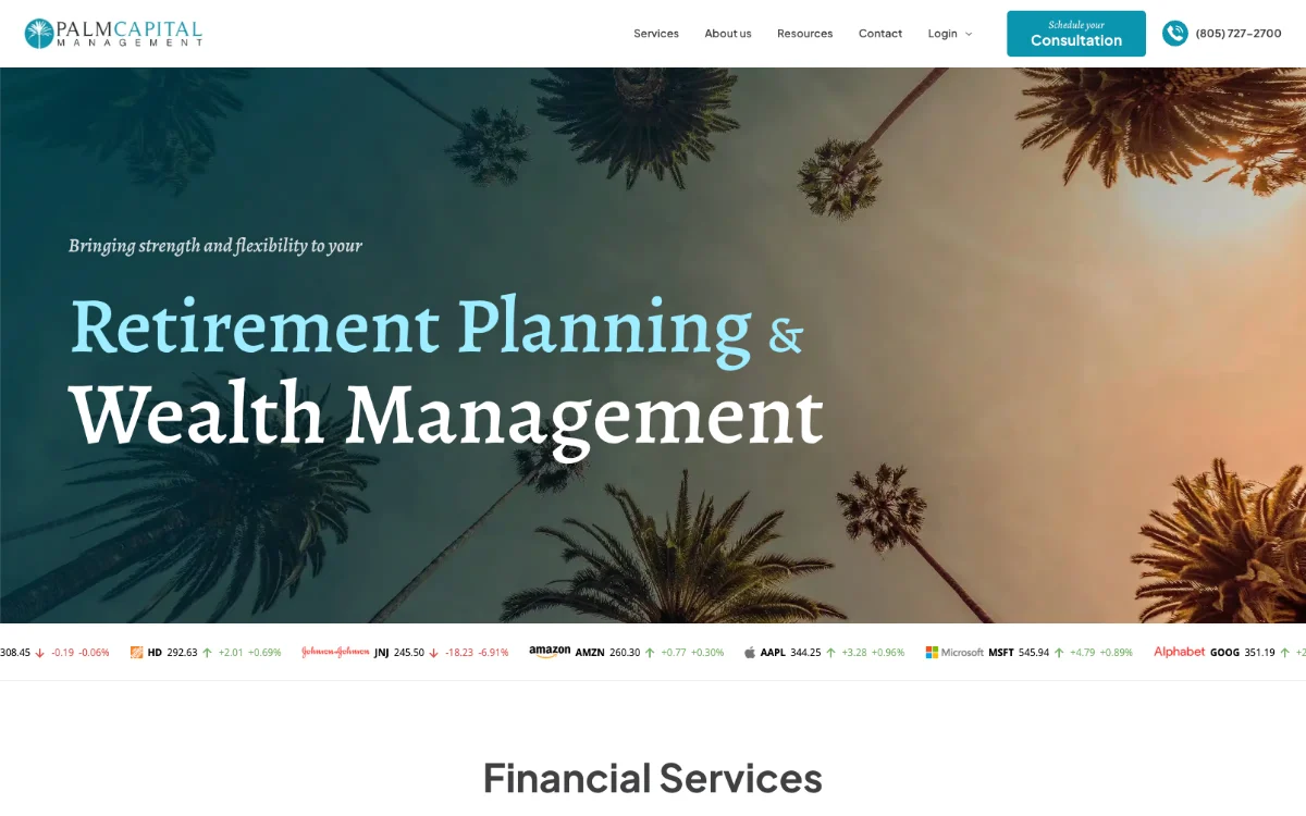 A client homepage, built by Itec, rendered in a desktop browser