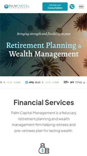 The same homepage on a phone